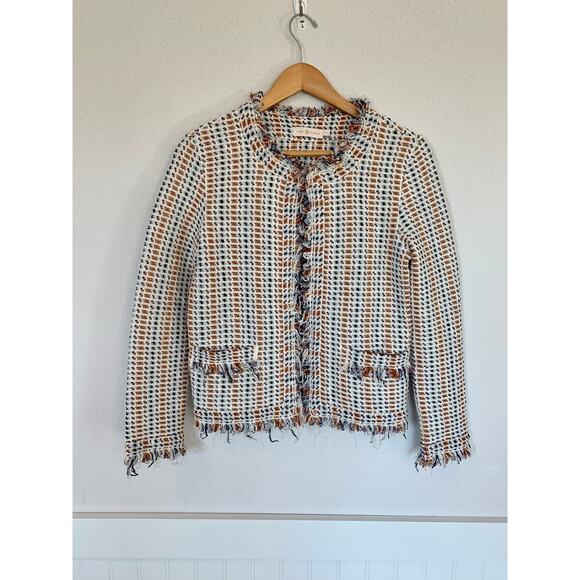 Tory Burch Hollis Linen Blend Fringe Tweed
Cardigan Blazer XS - Picture 2 of 8